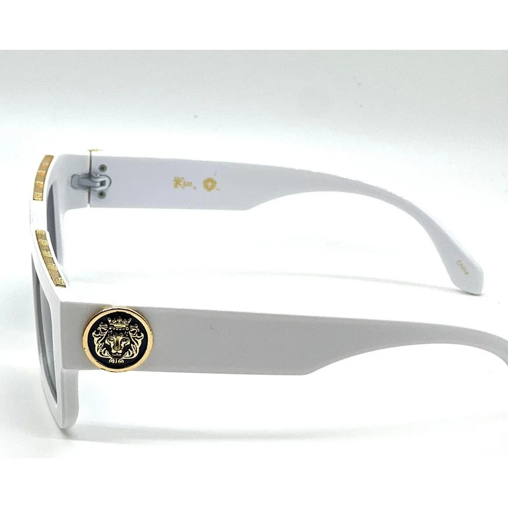 Hip Hop Sunglasses White Thick Frame Square Black Lens Party Beach Street Lentes